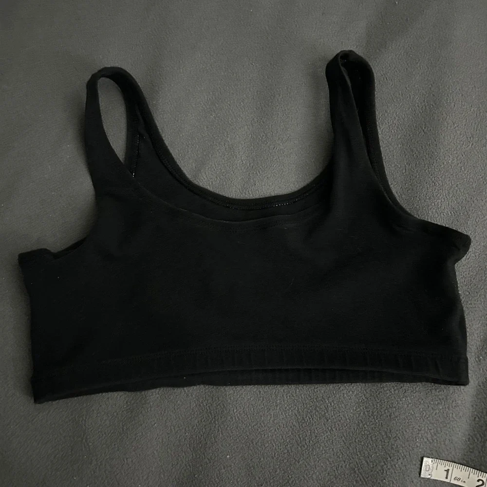 Gilda Mary Black Breathables Bodysuit Top XL Sports‎ bra Activewear vintage